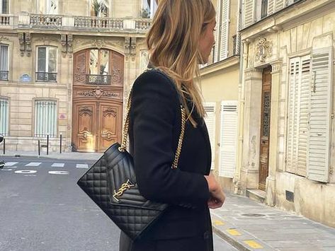 The 6 Best YSL Bags That Are Absolute Classics | Who What Wear Ysl Camera Bag Outfit, Ysl Bag Aesthetic, Saint Laurent Bag Outfit, Ysl College Bag Medium, Ysl College Bag, Ysl Bag Outfit, Ysl Kate Bag, Sac Yves Saint Laurent, Ysl Outfit