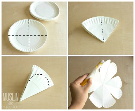 Paper plate flower tutorial! Paper Plate Flowers, Paper Flowers Diy Easy, Plate Flowers, Paper Doilies, Paper Plate Crafts, Paper Flowers Craft, Plate Crafts, 3d Rose, Giant Paper Flowers