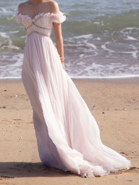 Summer Court Aesthetic Dress, Ethereal Dress Wedding, Fantasy Ballgown Art, Ethereal Dress Aesthetic, Poufy Dress, Ethereal Dress Goddesses, Coquette Prom Dress, Fairy Tale Dresses, Ethereal Aesthetic Outfits