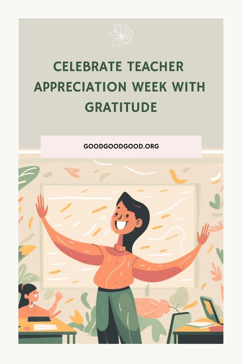 Celebrate Teacher Appreciation Week with gratitude, illustrated by a joyful teacher with open arms and confetti in the background, provided by goodgoodgood.org. Teacher Appreciation Week Theme, Teacher Appreciation Week Themes, Thoughtful Gestures, Animal Day, Promote Small Business, Good News Stories, School Community, Classroom Supplies, Pet Day