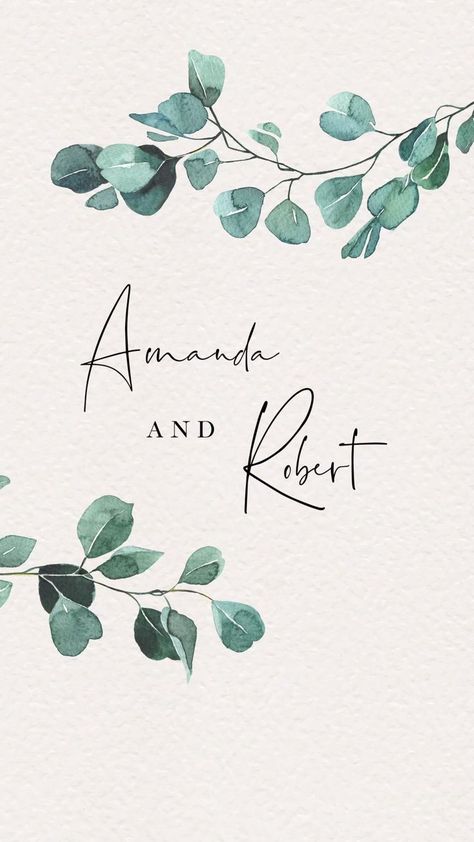 Whatsapp Wedding Invitation Ideas, Txt Message, Watercolour Eucalyptus, Digital Wedding Invitations Design, Electronic Wedding Invitations, Handwriting Calligraphy, The Wedding, Digital Invitations Wedding, Eucalyptus Wedding Invitation