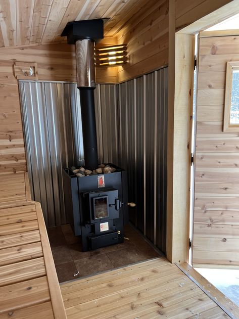 Finnish Wood Burning Sauna Stove | Finnish Sauna Heater Wood Burning Sauna Stove, Off Grid Sauna Wood Burning, Wood Burning Sauna Diy, Diy Sauna Stove, Wood Fired Sauna Outdoor, Finnish Sauna Design, Sauna Plans Outdoor, Outdoor Sauna Ideas Backyards, Wood Stove Sauna