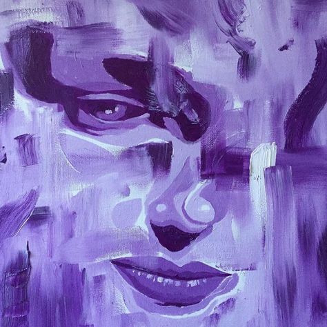 Violeta Aesthetic, Purple Art Painting, Ethereal Art Aesthetic, Painting Face, People References, Purple Painting, My Board, Art Painting Gallery, Purple Art