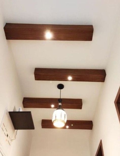 False Roofing Ideas, Fall Ceiling Designs For Passage, Passage Fall Ceiling Designs, Corridor Gypsum Ceiling Design, Passage Ceiling Design Modern, Fall Sealing Design For Hall, Pooja Room Pop Ceiling Design, Passage False Ceiling Design, Wooden Roof Ceiling