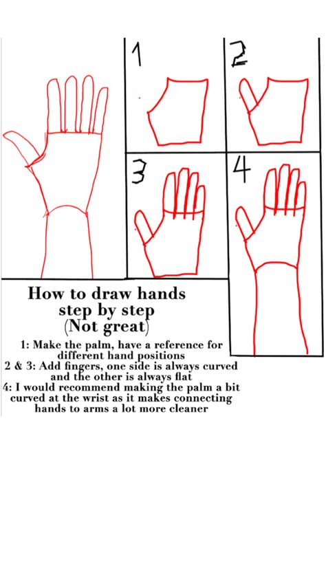 This isn’t a great diagram/instruction sheet on how to draw hands, I was just bored wanting to post something How To Draw Arms And Hands, How To Draw Hands Easy, How To Draw A Hand, Hands Tutorial, Arm Drawing, Draw Hands, Easy Doodles, Doodles Drawings, Easy Doodles Drawings