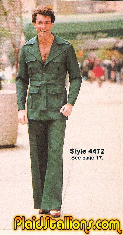 polyester, leisure suit, belted, bell bottoms, shirtless...and the list goes on...70s #fashion #mockery 1970s Mens Fashion, 70s Mens Fashion, Ugly Outfits, 70s Men, 70 Fashion, Bad Fashion, 70’s Fashion, Leisure Suit, Funny Fashion