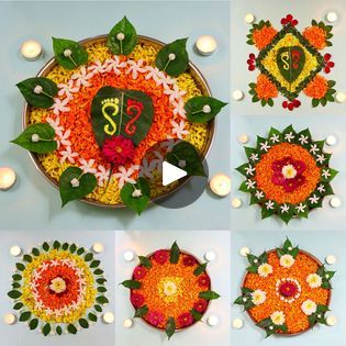 Flower Rangoli ideas for Festival /Puja... | Festival / Puja Special Home Decoration ideas | Pooja Thali Decoration 🙏♥️🤩❣️🌠🙏🙏 | By Punekar SnehaFacebook Puja Thali Decoration Ideas Home, Puja Thali Decoration Ideas, Pooja Thali Decoration Ideas, Thali Decoration Ideas, Rangoli Ideas, Flower Rangoli, Festival, Flowers, Home Decor