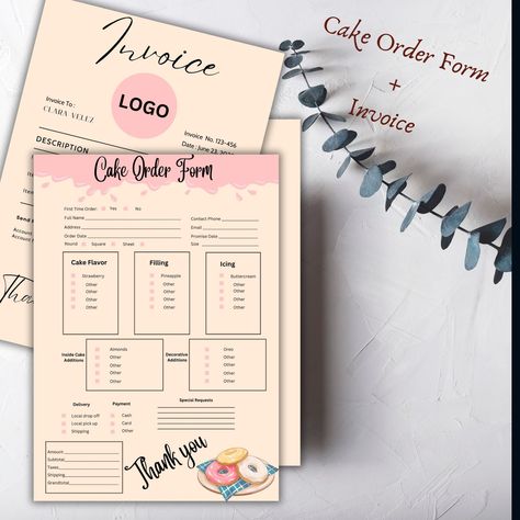 Cupcake Order Form, Cake Order Form Template, Bakery Order Form, Small Business Forms, Cake Order Form, Printable Password Log, Cake Order Forms, Boarding Pass Template, Logo Colors