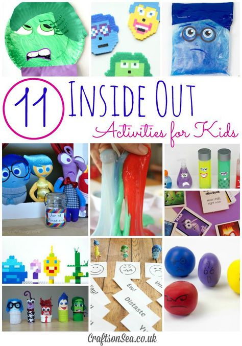 Inside Out Activities for Kids - Crafts on Sea Inside Out Activities For Kids, Inside Out Activities, Inside Out Emotions, Emotions Activities, School Social Work, Coloring Page Ideas, Therapy Worksheets, Crafts For Kids To Make, Page Ideas