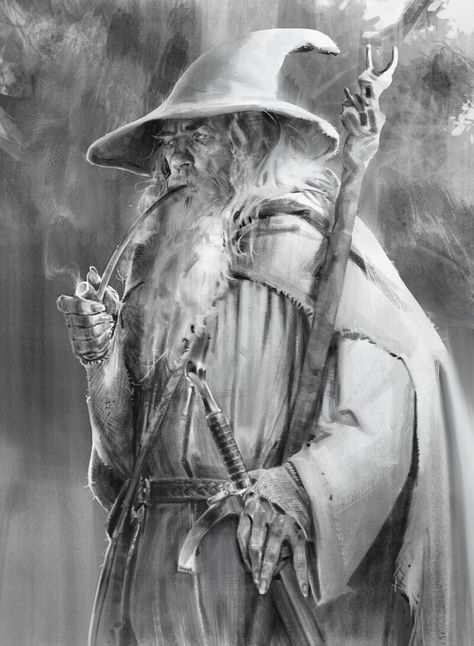 ArtStation - Gandalf the Wandering Wizard, Amir Briki Gandalf, The Rings, Lord Of The Rings, Wizard, Just Love, The Face, Sketch