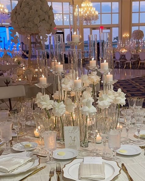 Fairyland Wedding, Reception Decorations Table, Wedding Reception Decorations Table, White Weddings Reception, White Wedding Decorations, Dream Wedding Reception, Wedding Hall Decorations, Wedding Reception Table Decorations, Event Stylist