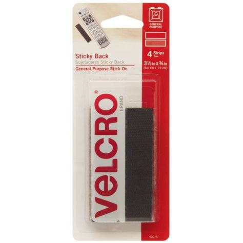 VELCRO Brand - Sticky Back - 3 1/2" x 3/4" Strips, 4 Sets - Black *** To view further for this item, visit the image link. (This is an affiliate link) #ArtsCraftsSewing Black Tips, White Tape, Elmer's Glue, Hook And Loop Fasteners, Black Tape, Teacher Supplies, Metal Words, Organization Solutions, Construction Design