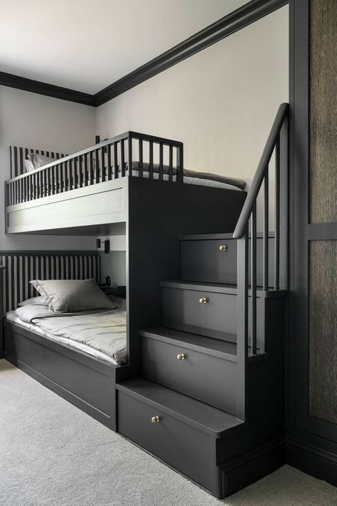 Bunk Bed Rooms, Kids Bed Design, Beds For Small Rooms, Bunk Beds Built In, Bunk Beds With Storage, Bunk Bed Designs, Kids Bedroom Inspiration, Kids Bedroom Designs, Kids Interior Room