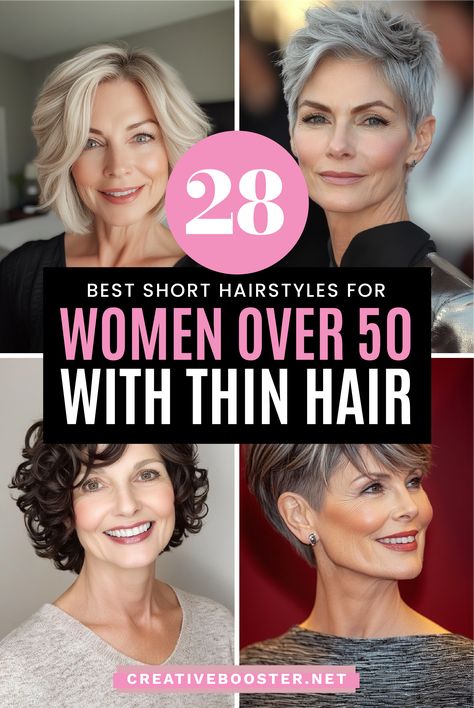 Hairstyles For Very Thinning Hair, Short Fine Haircuts Over 50, Thinning Hair Women Hairstyles Curly, Good Haircuts For Thinning Hair Women, Hairstyles Thinning Hair On Top, Short Hairstyles For Women With Thinning Hair, Hairstyles For Medium Length Thinning Hair, Short Bob Hairstyles For Thinning Hair, Short Shag Fine Hair Over 50