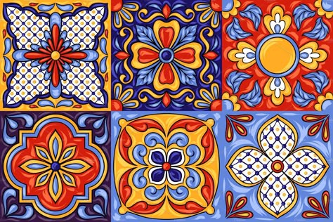 Mexican talavera ceramic tile , #AD, #pattern#Ethnic#folk#tile #Ad Nail Salon Interior Design, Mexican Pattern, Mexican Home Decor, Talavera Tiles, Mexican Talavera, Viking Symbols, Mexican Designs, Italian Pottery, Tile Designs