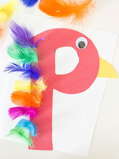 Letter P Template, Crafts For Prek, Letter F Craft, Letter P Crafts, Letter E Craft, Preschool Letter Crafts, Prek Crafts, Alphabet Crafts Preschool, Abc Crafts