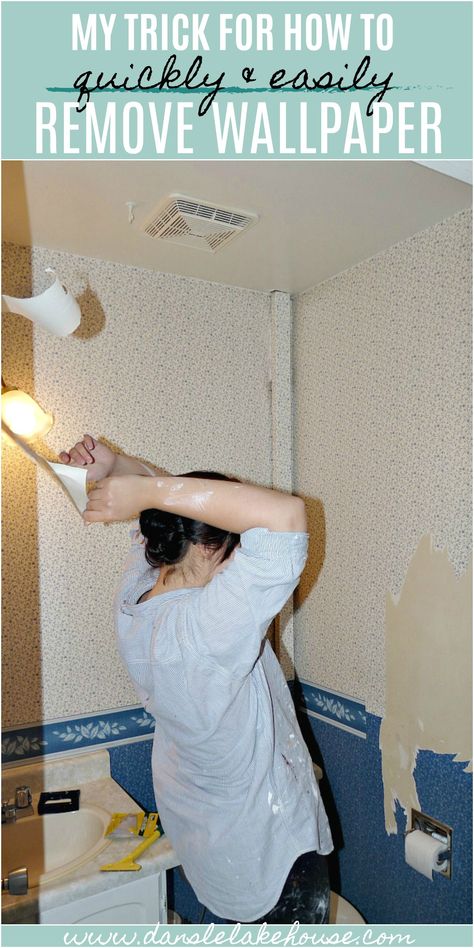 How to Easily Remove Wallpaper | Dans le Lakehouse Removal Of Wallpaper, How To Get Old Wallpaper Off Walls, How To Easily Remove Wallpaper, How To Remove Wallpaper From Plaster Walls, Easy Wallpaper Removal, How To Remove Old Wallpaper Easily, How To Get Wallpaper Glue Off Walls, How To Remove Old Wallpaper, How To Take Off Wallpaper Easily