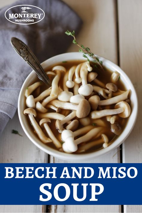 This beech mushroom soup has a flavor-packed umami broth that you will love!  It's an easy soup recipe made with less than 10 ingredients!  #soup #mushrooms #miso #umami #healthyrecipes #recipes Beech Mushrooms, Best Mushroom Soup, Best Mushroom Recipe, Mushroom Side Dishes, Mushroom Appetizers, Delicious Family Dinners, Mushroom Recipe, Mushroom Soup Recipes, Asian Inspired Recipes