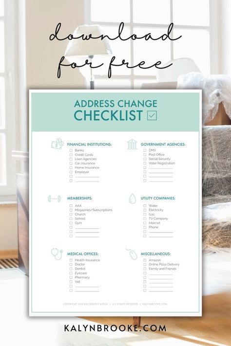 FREE Moving Checklist Printable ... plus TONS of Moving Tips and Tricks! Learn How to Plan a Big Move and get organized for a Local, Out of State, Cross Country, or Long Distance Move with easy tips for Packing, Organizing (including Downsizing and Decluttering), Cleaning, Updating Addresses, and more. Whether you’re packing an Apartment or House, going DIY or using Movers, these tips will help you Plan a Move on a Budget. Helpful ideas for first time and experienced movers! Free Moving Planner Printable, First Night Moving Essentials, Quick Moving Tips Packing, 6 Month Moving Plan, Organized Moving, Downsizing Moving Checklist, House Packing List Moving Checklist, Cross Country Move Checklist, Packing Tips Moving Where To Start