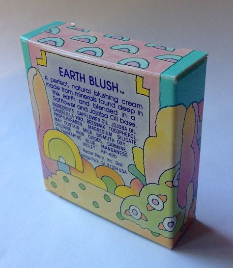 Rachel Perry "Earth Blush", 1981 Rachel Perry Cosmetics, 1980s Beauty Products, Perry Miniatures, Rachel Perry, Cosmetic Packaging, Oil Blend, Blush, Packaging, Decorative Boxes