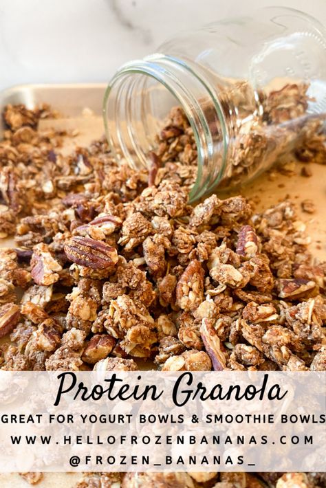 Protein Granola Recipe, High Protein Granola, Granola Clusters, Protein Granola, Granola Recipe Homemade, Granola Healthy, Smoothie Bowls, Granola Recipes, Homemade Granola