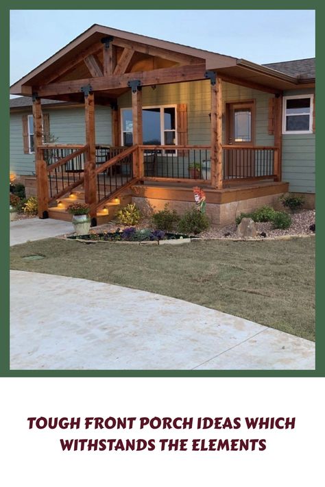 [Promotion] 57 Double Wide Front Porch Ideas Guides To Copy Immediately #doublewidefrontporchideas Porch Addition To Ranch House, Outside House Remodel, Front Porch Plans For Mobile Homes, Adding Covered Porch To Front Of House, Front Porch Walkway To Driveway, Double Wide Inspiration, Front Porch Ideas For Double Wide, Covered Porch Manufactured Home, Ranch Style Homes With Front Porch