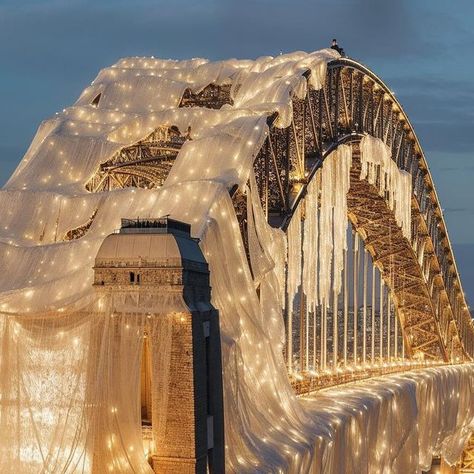 Sydney, Australia on Instagram: "What if we woke on Christmas morning to discover Santa had transformed the Sydney Harbour Bridge into a festive wonderland? Slide to see the different angles! With a touch of Christmas magic and a whole lotta AI wizardry, the Sydney Harbour Bridge as we’ve never seen it before, adorned with a pixel-perfect look to celebrate Christmas day! 🤍 Credit: 🎨: Art/Prompts by @ifonly.ai x Sydney #digitalart #aiart #feelnewsydney" Sydney In Winter, Christmas In Sydney Australia, Christmas In Sydney, New Years Sydney, Sydney Christmas, Sydney Harbour Bridge Drawing, Sydney Australia Harbour Bridge, Harbour Bridge, Pixel Perfect