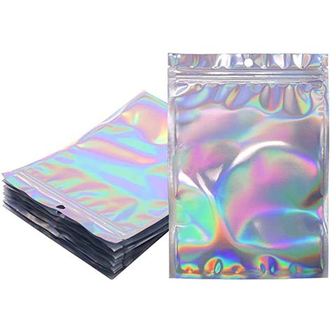 100 Pieces Resealable Smell Proof Bags Foil Pouch Bag Flat Storage Bag for Party Favor Food Storage : Amazon.co.uk: Stationery & Office Supplies Party Favor Food, Scentsy Pictures, Holographic Color, Gift Wrap Storage, Bic Pens, Plastic Pouch, Candy Jewelry, Organization Gifts, Food Storage Bags