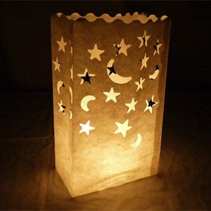 Buy Luminary Bags - Paper Bag Lanterns - PaperLanternStore.com Luminary Bags Diy, Paper Luminaries, Paper Bag Lanterns, Luminary Bags, Path Lighting, Luminaries Bags, Moon Party, Star Lanterns, Stars Craft