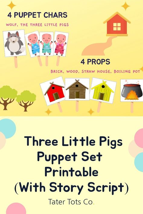 Here you can find the three little pigs toddler puppet craft set. 3 Little Pigs Craft Toddlers, Three Little Pigs Activities Preschool, Playgroup Themes, Ahg Pathfinders, Inspirational Stories For Kids, Play Provocations, 3 Little Pigs Activities, English Kindergarten, Silly Stories