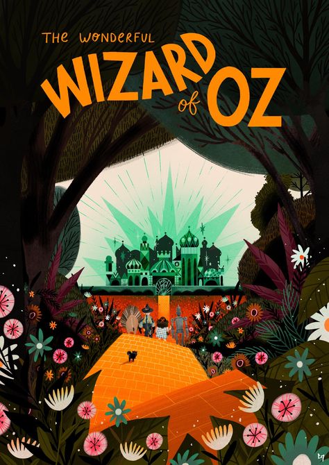 Illustration by Conor Merriman The Wizard Of Oz Poster, Wicked Illustration, The Wizard Of Oz Illustration, Wizard Of Oz Book Cover, Wizard Of Oz Aesthetic, Wizard Of Oz Illustration, Wizard Of Oz Art, The Colour Of Magic, Wizard Of Oz Book