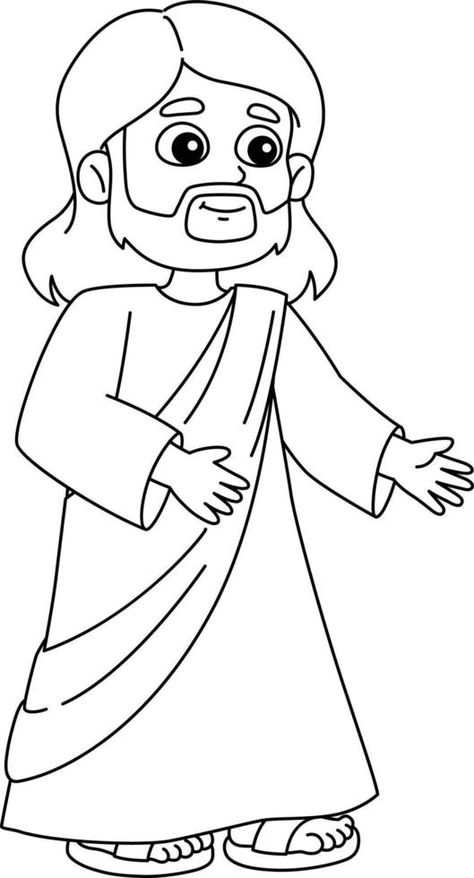 Jesus Christ Drawing Easy, How To Draw Jesus, Bible Drawing Ideas, Jesus Coloring Pages For Kids, Jesus Drawing Easy, Jesus Crafts For Kids, Cartoon Jesus, Sunday School Coloring Sheets, Jesus Christ Drawing