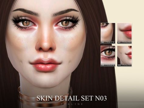 Sims 4 — Skin Detail Set N03 by Pralinesims — New face kit for unique features. - Mouth corners (15 ver.) - Dimples (15 Sims 4 Eyebags, Sims 4 Cc Skin Details, Realistic Face, Sporty Summer, Face Contour, Skin Details, Face Kit, Sims 4 Cc Skin, Sims 4 Cas