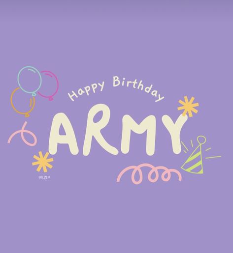 Bts Army Day Wallpaper, Happy Army Day, Army's Birthday, Bts Happy Birthday, Birthday Icon, Birthday Card Drawing, Army Day, Army Gifts, Bts Birthdays