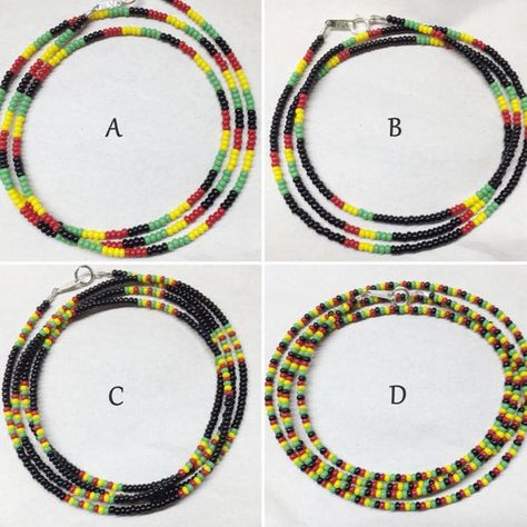 Jamaican Colors, African Bracelets, Beaded Braclets, African Flag, Waist Jewelry, Beads Designs, Friendship Jewelry, Waist Beads, Boho Style Jewelry