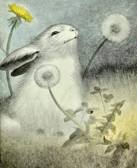 Garth Williams (1912 - 1996) American author and illustrator The Rabbits' Wedding 💛 Published: April 30, 1958 Rabbit Wedding, Bunny Rabbit Art, Garth Williams, Art For Children, Rabbit Pictures, Rabbit Drawing, Cottage Art, Rabbit Art, Bunny Art