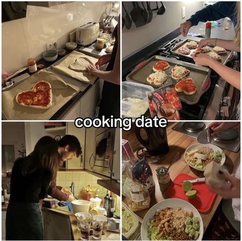 Dates With Boyfriend Aesthetic, Cooking For Him, Baking Date, Cooking Date, Indoor Date Ideas, Date Inspo, Date Food, Food Date, Fun Dates