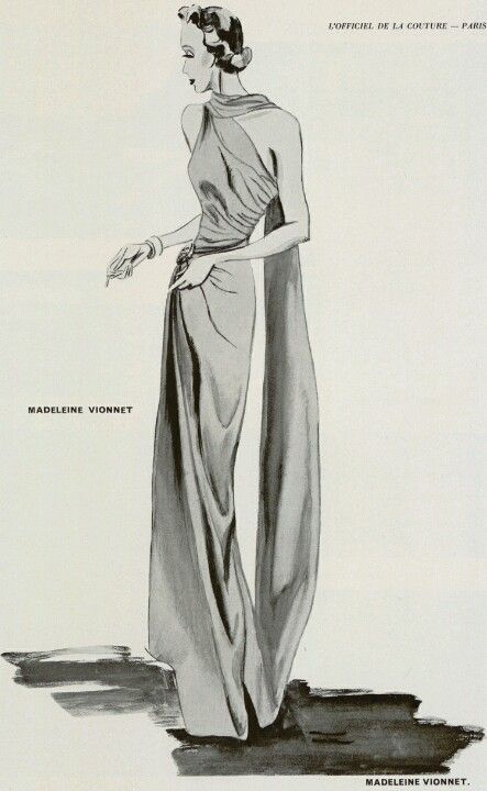 Vionnet Vintage Fashion 1930s, 1930 Fashion, Madeleine Vionnet, Fashion Illustration Vintage, 30s Fashion, Look Retro, 1930s Fashion, Vintage Couture, Old Fashion