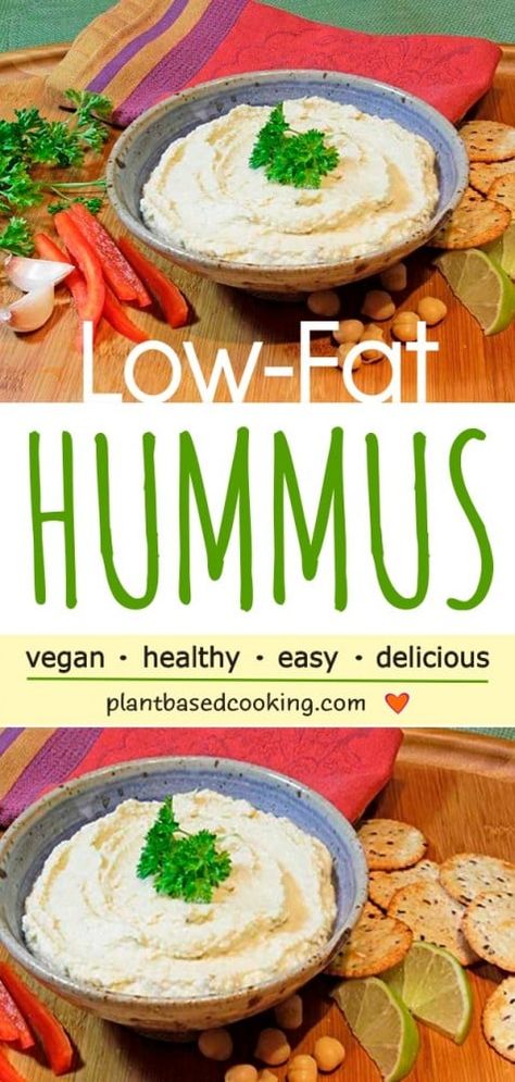 Low-Fat Hummus - This dip is a great addition to your weekly snack or it can be incorporated into a healthy condiment for a nice lunch or dinner. Perfect for a party of one or a large group of people who want to munch on something healthy and delicious. #plantbased #vegan #wfpb #hummus #lowfat Oil Free Hummus Recipe, Plant Based Cooking, Perfect Health Diet, Large Group Of People, Best Healthy Diet, Cucumber Diet, Best Diet Foods, Healthy Eating Diets, Low Carb Diet Plan