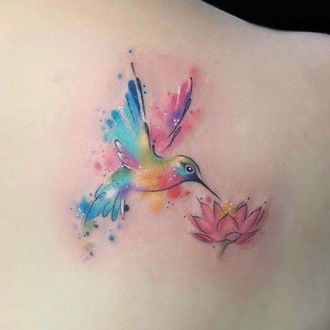 Micro Tattoo Hummingbird, Hummingbird Mom Tattoo, Lotus Hummingbird Tattoo, Hummingbird Watercolor Tattoo, Hummingbird Tattoo With Flowers Forearm, Hummingbird Tattoo Minimalist, Watercolor Tattoo For Women, Watercolor Hummingbird Tattoo, Watercolor Tattoos For Women