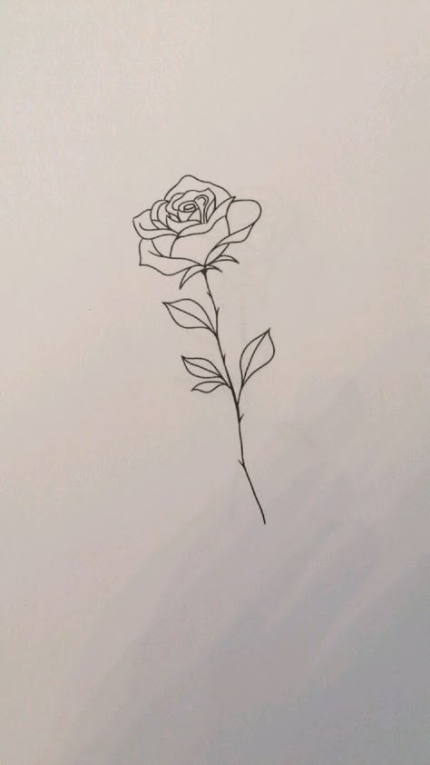 Tattoos Line Art, Tattoos Simplistic, Rose Tattoos For Women, Small Rose Tattoo, Muster Tattoos, Writing Tattoos, Small Pretty Tattoos, Petite Tattoos, Small Hand Tattoos