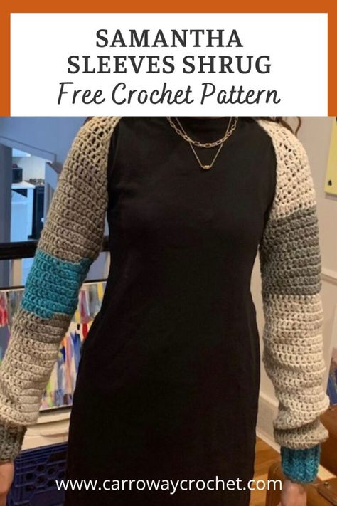 Crochet Crop Shrug Pattern Free, Crochet Sleeve Shrug, Carroway Crochet, Shrug Crochet Pattern, Crochet Shrug Pattern Free, Crochet Bralette Pattern, Bulky Sweater, Crochet Arm Warmers, Shrug Crochet