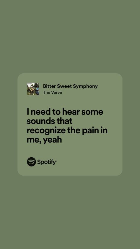 Symphony Lyrics, Bitter Sweet Symphony, Double Dare, The Verve, Lyrics Aesthetic, Fix You, Bitter, Song Lyrics, Songs