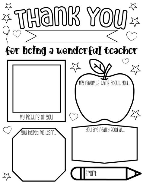 This Templates item by Momsofalltrades has 41 favorites from Etsy shoppers. Ships from United States. Listed on Jun 19, 2024 All About My Teacher Preschool, Teacher Appreciation Worksheet For Kids, Teacher Appreciation Kindergarten, Teacher Appreciation Week Ideas For Kids, Teacher Appreciation Preschool, Thank You Teacher Coloring Page, Thank You Teacher Craft, Teacher Appreciation Drawings, Teacher Appreciation Craft From Students