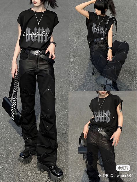 fully credit to right owner 2000s Punk Aesthetic Outfits, Rock Core Outfit, Japanese Punk Aesthetic, Punk Aesthetic Outfit, 2000s Punk Aesthetic, Outfits Japanese, Outfits Punk, Japanese Punk, 2000s Punk