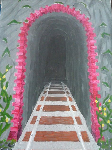 Tunnel Painting, Expressionistic Painting, Painting Ideas, Garden Art, Wall Painting, Pop Culture, Acrylic Painting, Collage, Drawings