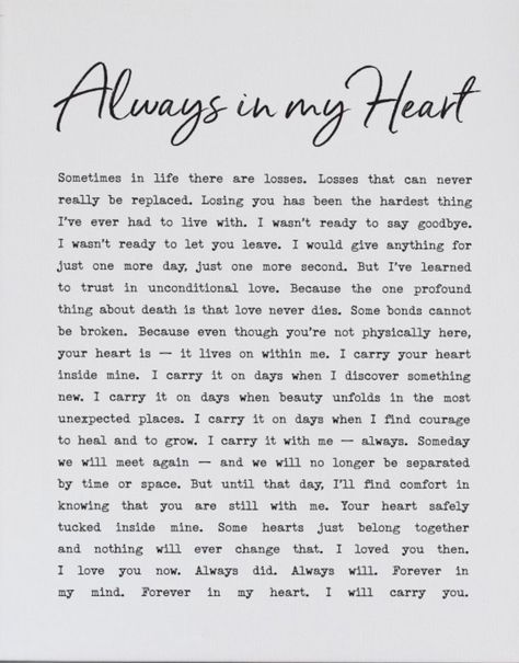 Losing Your Nan Quotes, Brother In Heaven Quotes From Sister, In Loving Memory Quotes, I Carry Your Heart, Always In My Heart, Heaven Quotes, Love Never Dies, Husband Quotes, Memories Quotes