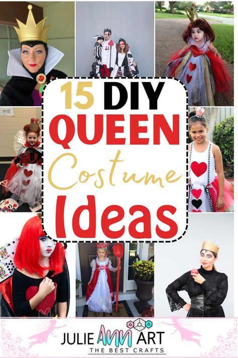 Diy Queen Costume, Evil Queen Costume Diy, Queen Costume Ideas, Queen Esther Costume, Queen Outfits Royal, Evil Queen Halloween Costume, King And Queen Costume, Red Queen Costume, Queen Of Hearts Halloween Costume