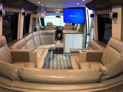 Go home limos, this big-block van with dihedral doors just wins - Hagerty Media Custom Van Interior, Luxury Van, Luxury Car Interior, Van Interior, Party Bus, Sprinter Van, Minivan, Mercedes Sprinter, Custom Vans