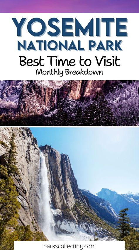 Planning a Yosemite National Park trip? Our month-by-month guide is your ultimate Yosemite National Park travel guide! Discover the best times to visit, whether you're looking to see roaring waterfalls in spring, enjoy summer hikes, or marvel at fall colors. #yosemitenationalpark #nationalparks #californiatravel #travelUSA National Park Trips, Yosemite National Park Map, Yosemite Vacation, Yosemite In April, Yosemite Waterfalls, Pacific Coast Road Trip, Yosemite Camping, Yosemite Park, American National Parks